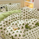 GobekUsa Cartoon Cat Floral Duvet Set, Girls' Pink Bedding Collection