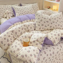 GobekUsa Cartoon Cat Floral Duvet Set, Girls' Pink Bedding Collection