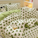 GobekUsa Cartoon Cat Floral Duvet Set, Girls' Pink Bedding Collection