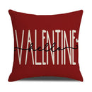 Cartoon cat linen pillowcase red teacup design living room cushion by Decorbites