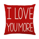 Cartoon cat linen pillowcase red teacup design living room cushion by Decorbites