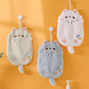 Cartoon cat pink & gray microfiber hand towel kitchen cleaning cloth by Decorbites