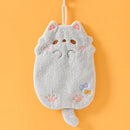 Cartoon cat pink & gray microfiber hand towel kitchen cleaning cloth by Decorbites