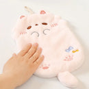 Cartoon cat pink & gray microfiber hand towel kitchen cleaning cloth by Decorbites