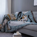 GobekUsa Cartoon Cat Throw Blanket - Double Sided Sofa Towel & Bedspread