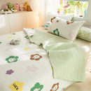 GobekUsa Cartoon Print Foldable Bed Cover Set | Cotton Quilted Cushion Mat