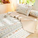GobekUsa Cartoon Print Foldable Bed Cover Set | Cotton Quilted Cushion Mat
