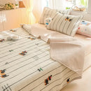 GobekUsa Cartoon Print Foldable Bed Cover Set | Cotton Quilted Cushion Mat