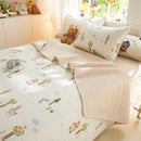 GobekUsa Cartoon Print Foldable Bed Cover Set | Cotton Quilted Cushion Mat