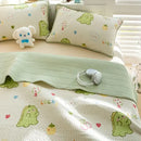 GobekUsa Cartoon Print Foldable Bed Cover Set | Cotton Quilted Cushion Mat