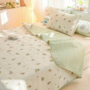 GobekUsa Cartoon Print Foldable Bed Cover Set | Cotton Quilted Cushion Mat