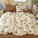 GobekUsa Cartoon Pattern Cotton Fitted Sheet Set – Soft & Cozy Bedding for Adults & Kids