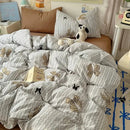 GobekUsa Cartoon Pattern Cotton Fitted Sheet Set – Soft & Cozy Bedding for Adults & Kids
