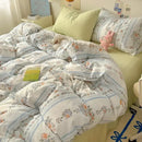 GobekUsa Cartoon Pattern Cotton Fitted Sheet Set – Soft & Cozy Bedding for Adults & Kids