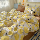 GobekUsa Cartoon Pattern Cotton Fitted Sheet Set – Soft & Cozy Bedding for Adults & Kids