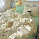 GobekUsa Cartoon Pattern Cotton Fitted Sheet Set – Soft & Cozy Bedding for Adults & Kids