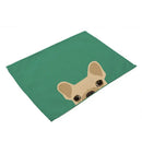 Cartoon dog pattern cotton linen table mats dining room set of 4 by Decorbites