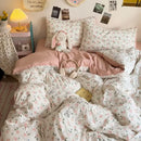 GobekUsa Cartoon Style Printed Comforter Set 4Pcs Lightweight Duvet Kits Bedding Set