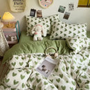 GobekUsa Cartoon Style Printed Comforter Set 4Pcs Lightweight Duvet Kits Bedding Set