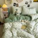 GobekUsa Cartoon Style Printed Comforter Set 4Pcs Lightweight Duvet Kits Bedding Set