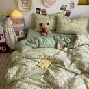 GobekUsa Cartoon Style Printed Comforter Set 4Pcs Lightweight Duvet Kits Bedding Set