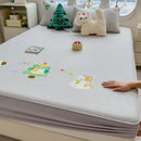 GobekUsa Cartoon Embroidered Fitted Sheet for Single Bed - All-Season Comfort