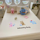 GobekUsa Cartoon Embroidered Fitted Sheet for Single Bed - All-Season Comfort