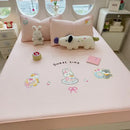 GobekUsa Cartoon Embroidered Fitted Sheet for Single Bed - All-Season Comfort