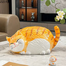 GobekUsa Cartoon Ginger Cat Ceramic Tissue Box - Creative Desk Decoration & Paper Towel Case