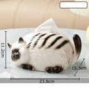 GobekUsa Cartoon Ginger Cat Ceramic Tissue Box - Creative Desk Decoration & Paper Towel Case