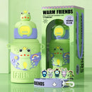 Cartoon green & purple frog stainless steel thermal water bottle kitchen by Decorbites
