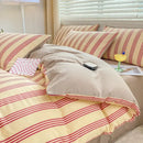 GobekUsa Cartoon Heart Floral Print Duvet Set with Bed Sheet & Pillowcases