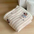 GobekUsa Cartoon Lamb Wool Blanket - Thick, Printed Coral Fleece Sofa Cover