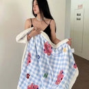 GobekUsa Cartoon Lamb Wool Blanket - Thick, Printed Coral Fleece Sofa Cover