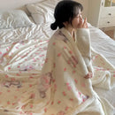 GobekUsa Cartoon Lamb Wool Blanket - Thick, Printed Coral Fleece Sofa Cover