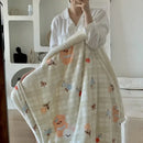 GobekUsa Cartoon Lamb Wool Blanket - Thick, Printed Coral Fleece Sofa Cover