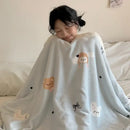 GobekUsa Cartoon Lamb Wool Blanket - Thick, Printed Coral Fleece Sofa Cover