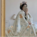 GobekUsa Cartoon Lamb Wool Blanket - Thick, Printed Coral Fleece Sofa Cover