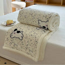 GobekUsa Cartoon Lamb Wool Blanket: Double-Layered, Thick & Warm for Children & Adults