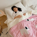 GobekUsa Cartoon Lamb Wool Blanket: Double-Layered, Thick & Warm for Children & Adults
