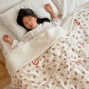 GobekUsa Cartoon Lamb Wool Blanket: Double-Layered, Thick & Warm for Children & Adults