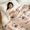 GobekUsa Cartoon Lamb Wool Blanket: Double-Layered, Thick & Warm for Children & Adults