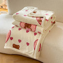 GobekUsa Cartoon Lamb Wool Blanket: Double-Layered, Thick & Warm for Children & Adults