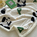 GobekUsa Cartoon Lamb Wool Blanket: Double-Layered, Thick & Warm for Children & Adults