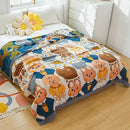 GobekUsa Cartoon Lion Cotton Throw Blanket for Bed & Sofa
