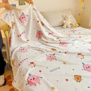 GobekUsa Cartoon Milk Velvet Blanket: Soft Coral Fleece Summer Sofa Cover & Queen Blanket