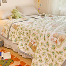 GobekUsa Cartoon Milk Velvet Blanket: Soft Coral Fleece Summer Sofa Cover & Queen Blanket