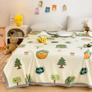 GobekUsa Cartoon Milk Velvet Blanket: Soft Coral Fleece Summer Sofa Cover & Queen Blanket