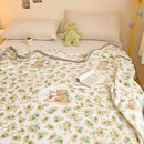 GobekUsa Cartoon Milk Velvet Blanket: Soft Coral Fleece Summer Sofa Cover & Queen Blanket
