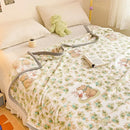 GobekUsa Cartoon Milk Velvet Blanket: Soft Coral Fleece Summer Sofa Cover & Queen Blanket